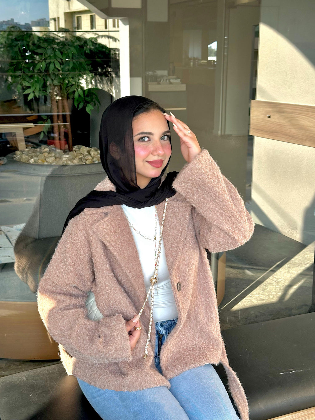 Wool Blend Jacket - Cafee