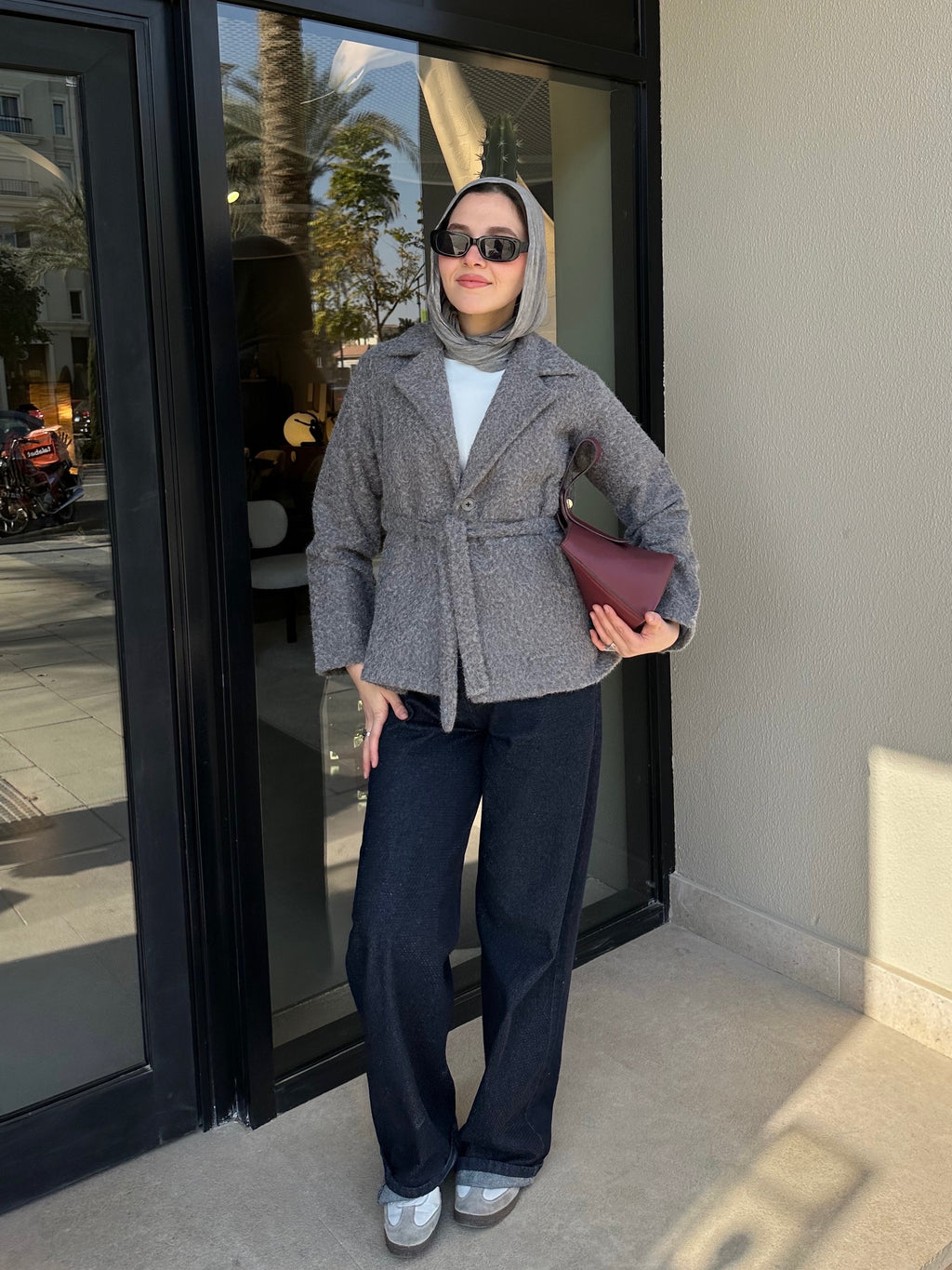 Wool Blend Jacket - Dark Gray