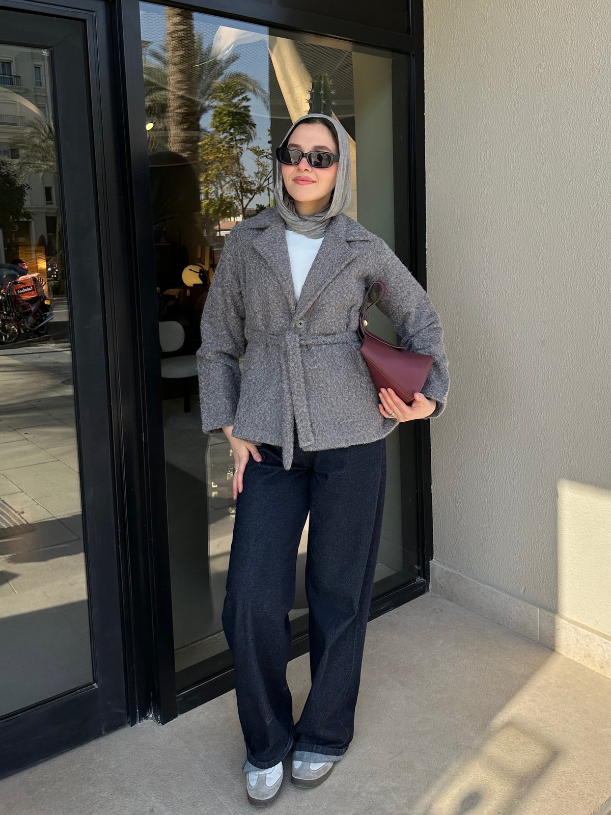 Wool Blend Jacket - Dark Gray