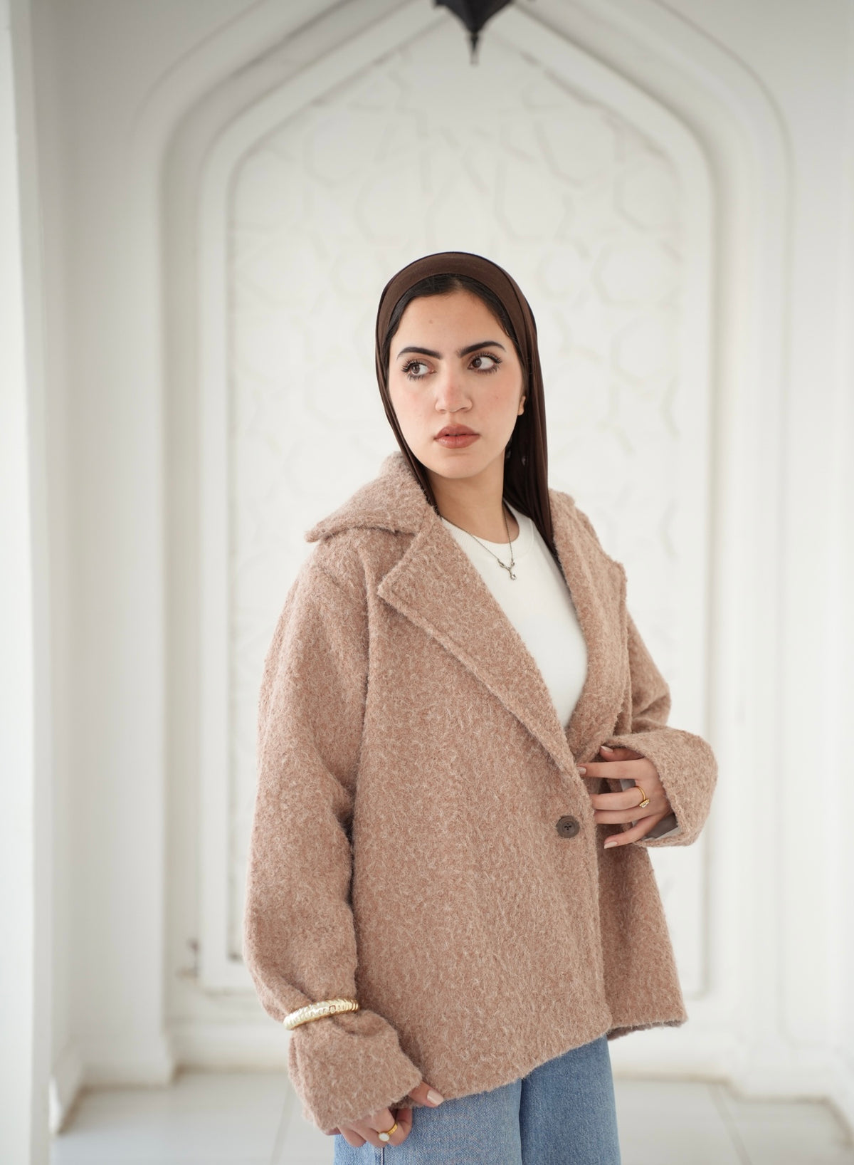 Wool Blend Jacket - Cafee