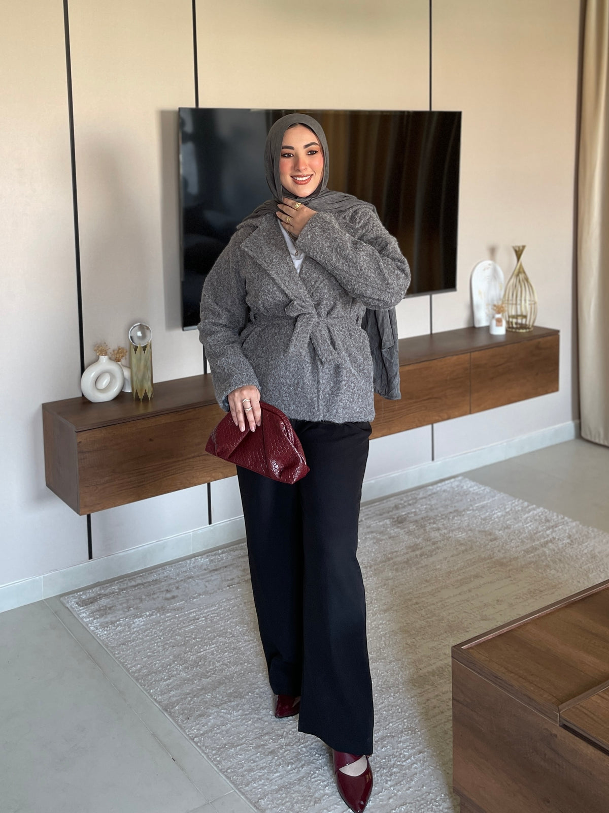 Wool Blend Jacket - Dark Gray