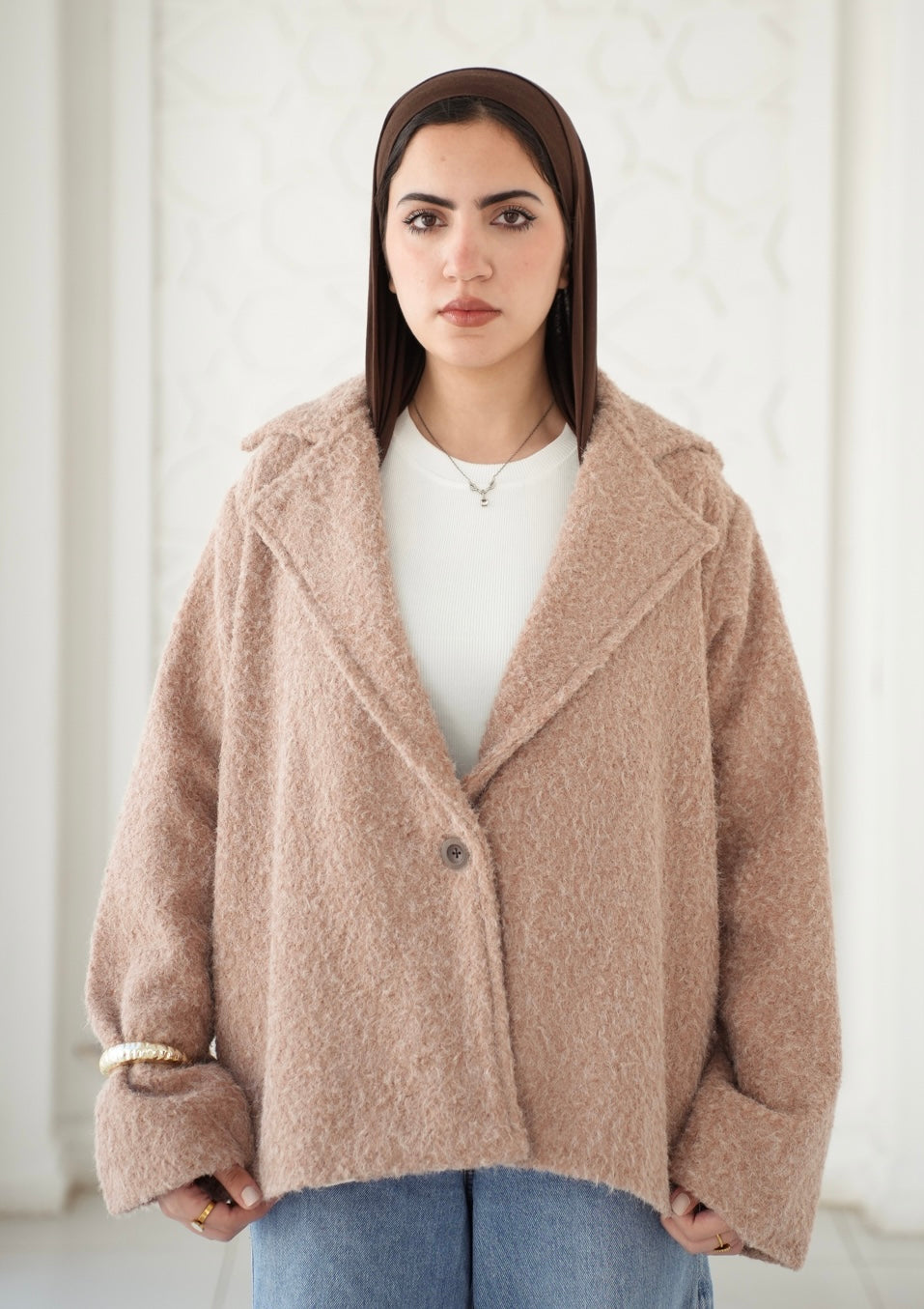 Wool Blend Jacket - Cafee