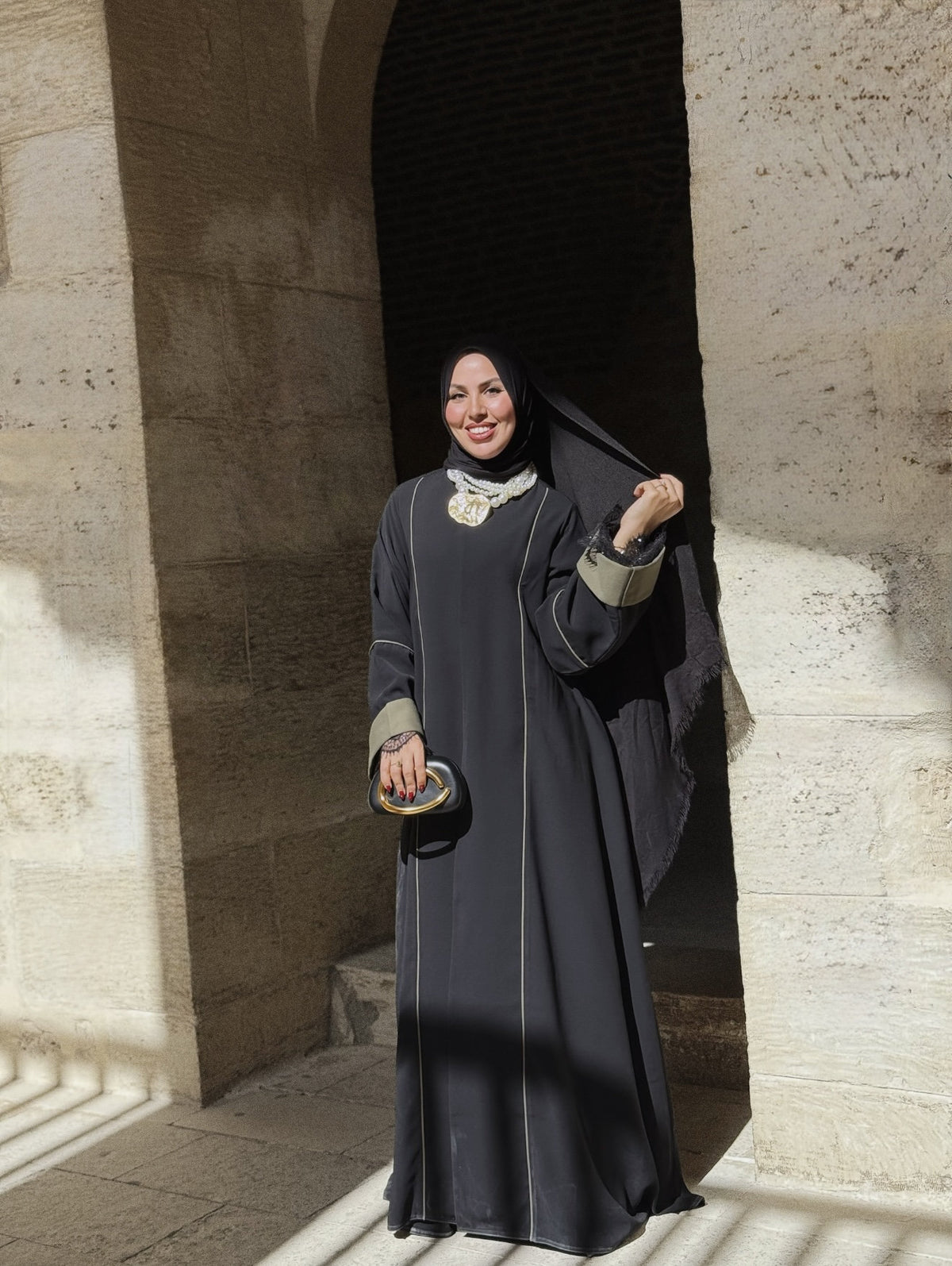 Olive Lace Abaya