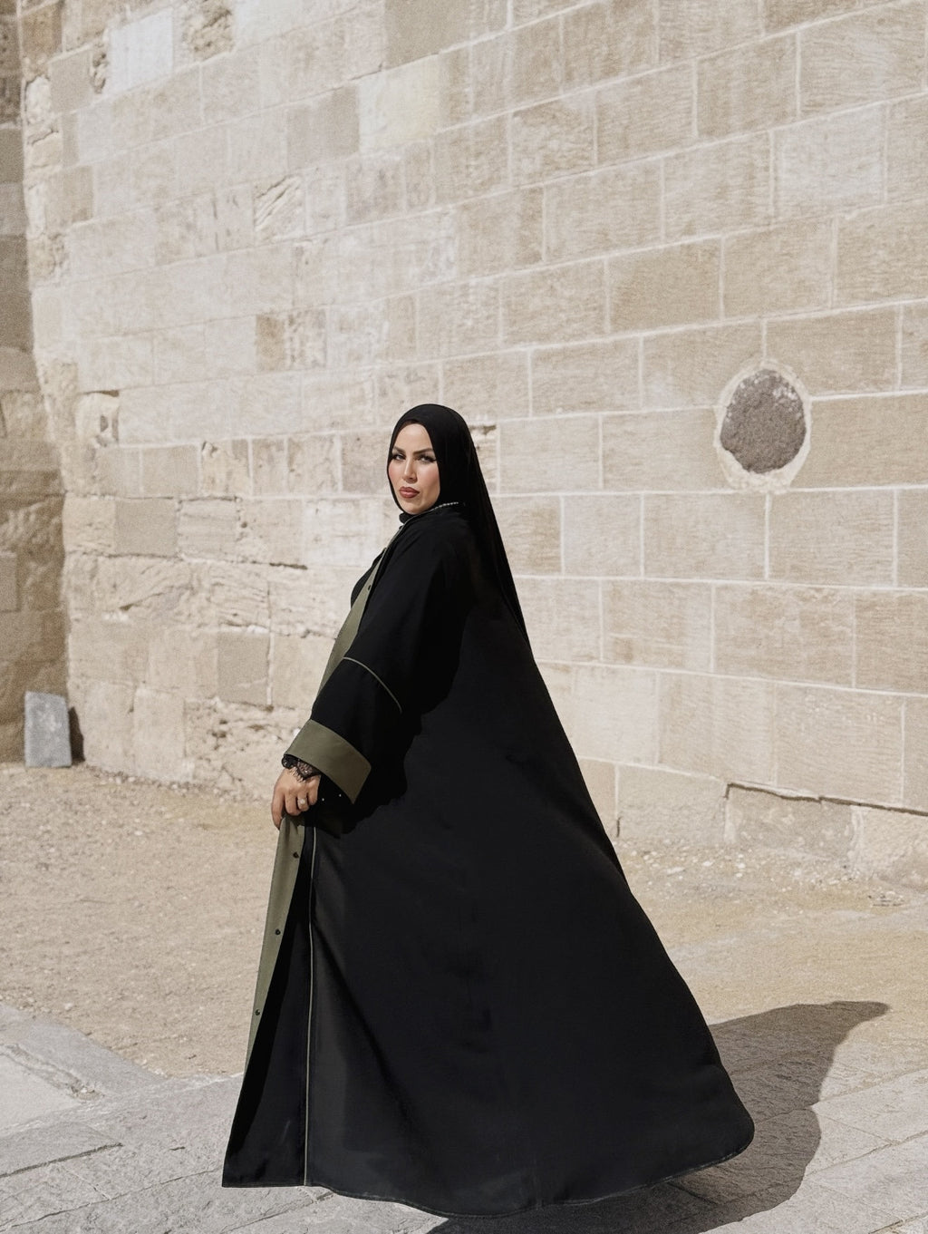 Olive Lace Abaya