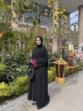Burgundy Lace Abaya
